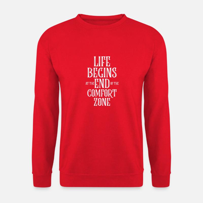 Das Leben beginnt am Ende der Komfortzone - Unisex Pullover - Rot