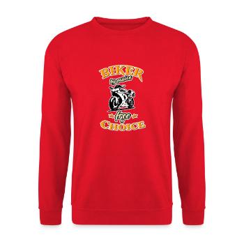Sport Motorcycle Quote - Unisex Sweatshirt - red - Front - Alina (178cm) & Michal (187cm)