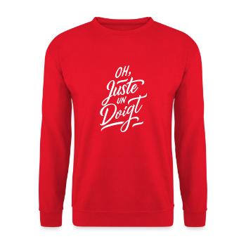Oh juste un doigt - Sweat-shirt Unisexe - rouge - Devant - Alina (178cm) & Michal (187cm)