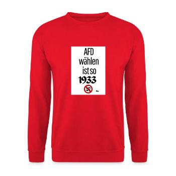AFD wählen ist so 1933 - Unisex Pullover - Rot - Vorne - Alina (178cm) & Michal (187cm)