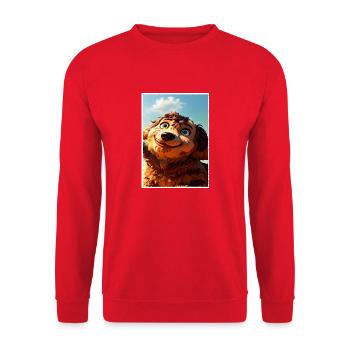 Ein braun-roter Welpe. - Unisex Pullover - Rot - Vorne - Alina (178cm) & Michal (187cm)