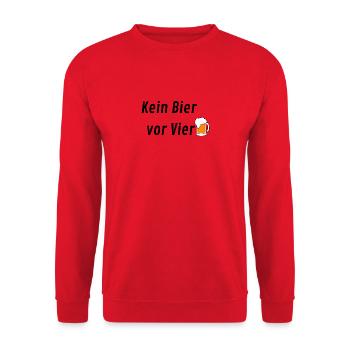 Kein Bier vor Vier - Unisex Pullover - Rot - Vorne - Alina (178cm) & Michal (187cm)