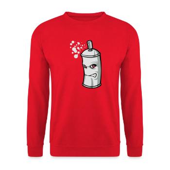Bombe aérosol cartoon - Sweat-shirt Unisexe - rouge - Devant - Alina (178cm) & Michal (187cm)