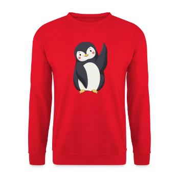 Penguin - Unisex Sweatshirt - red - Front - Alina (178cm) & Michal (187cm)
