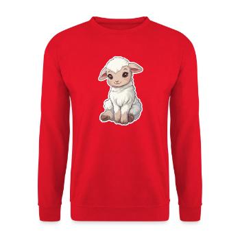 Sheep - Unisex Sweatshirt - red - Front - Alina (178cm) & Michal (187cm)