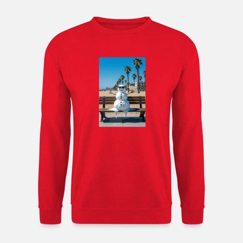 Sommer Schneemann mit Schwimmbrille - Unisex Pullover - Rot