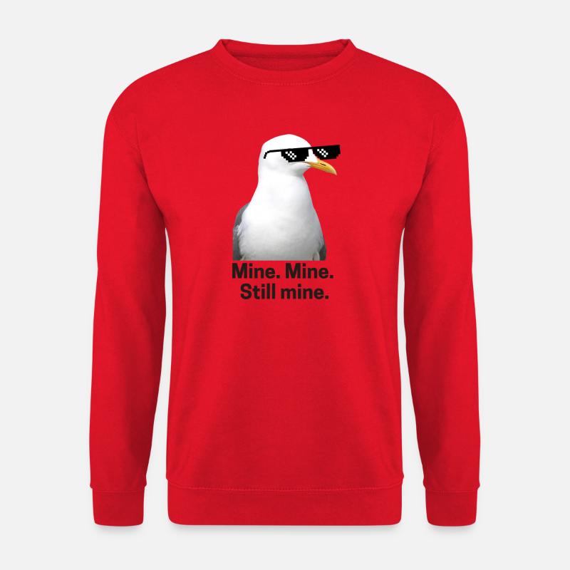 Verpixelte Möwe mit Sonnenbrille Design - Unisex Pullover - Rot