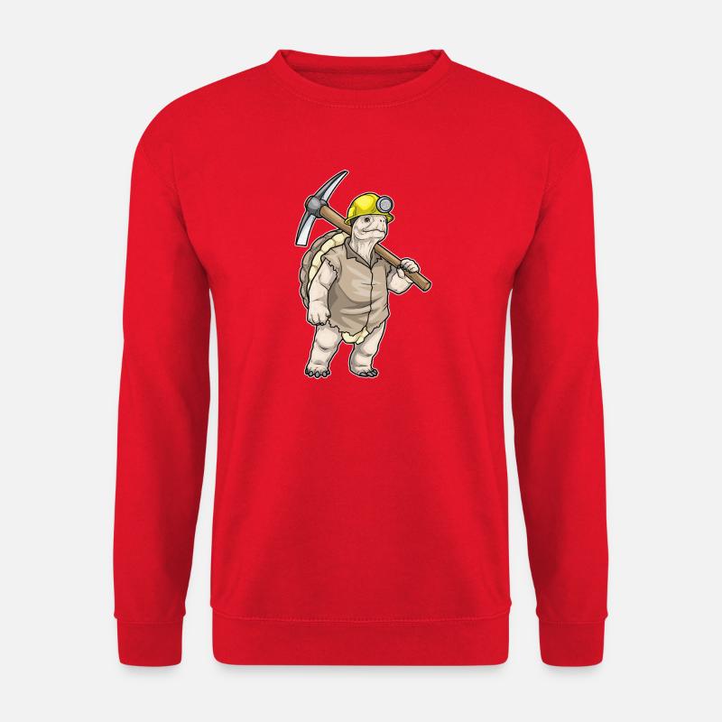 turtle miner pickaxe mining - Unisex Sweatshirt - red