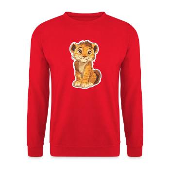 Lion - Sweat-shirt Unisexe - rouge - Devant - Alina (178cm) & Michal (187cm)