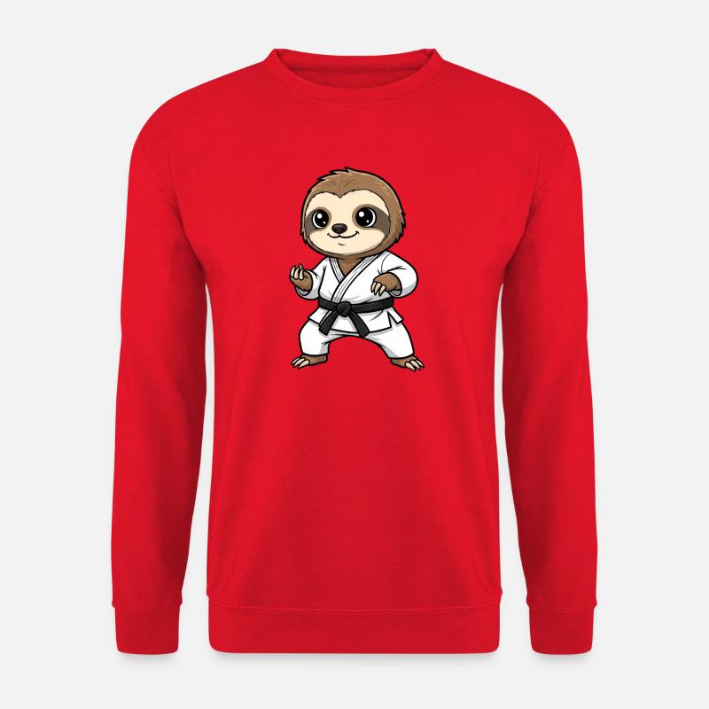 Süßer Faultier Karate Kämpfer Comic Kinder  - Unisex Pullover - Rot
