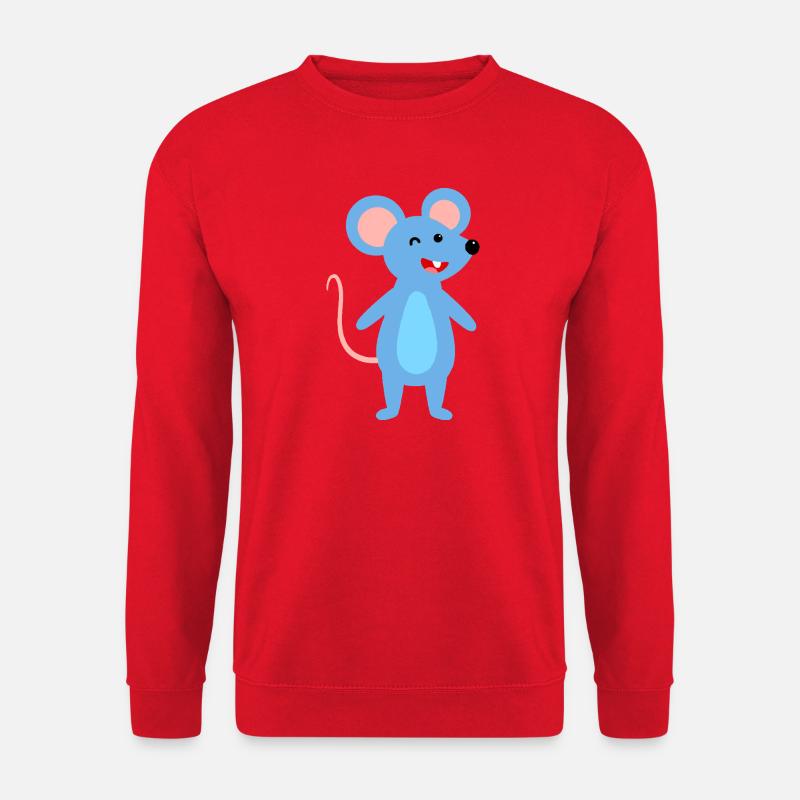Winking blue mouse - Unisex Sweatshirt - red