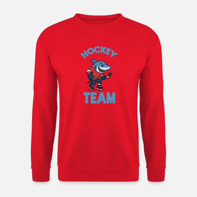 Hai Team Eishockey Maskottchen - Unisex Pullover - Rot