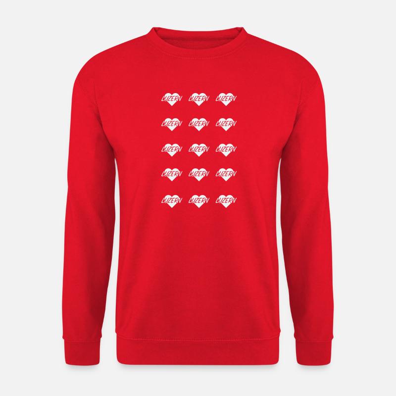 I LOVE LUCERNE Heart Pattern - Unisex Sweatshirt - red