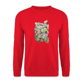 Leaf roots with green accents - Unisex Sweatshirt - red - Front - Alina (178cm) & Michal (187cm)