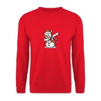 Dabbing Schneemann Dab - Unisex Pullover - Rot - Vorne - Alina (178cm) & Michal (187cm)