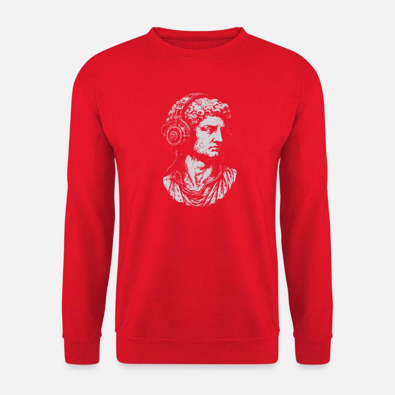 Klassische Buste mit Steampunk-Kopfhörern - Unisex Pullover - Rot