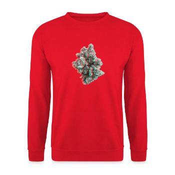 Cannabis Weed Bud 3D Anaglyph - Unisex Sweatshirt - red - Front - Alina (178cm) & Michal (187cm)