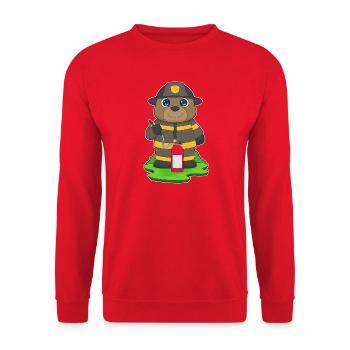 Brigade des pompiers Bear Extincteur d’incendie - Sweat-shirt Unisexe - rouge - Devant - Alina (178cm) & Michal (187cm)