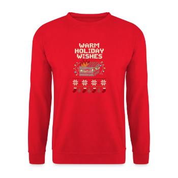 Chaleureuses vœux de Noël, vilain Noël - Sweat-shirt Unisexe - rouge - Devant - Alina (178cm) & Michal (187cm)