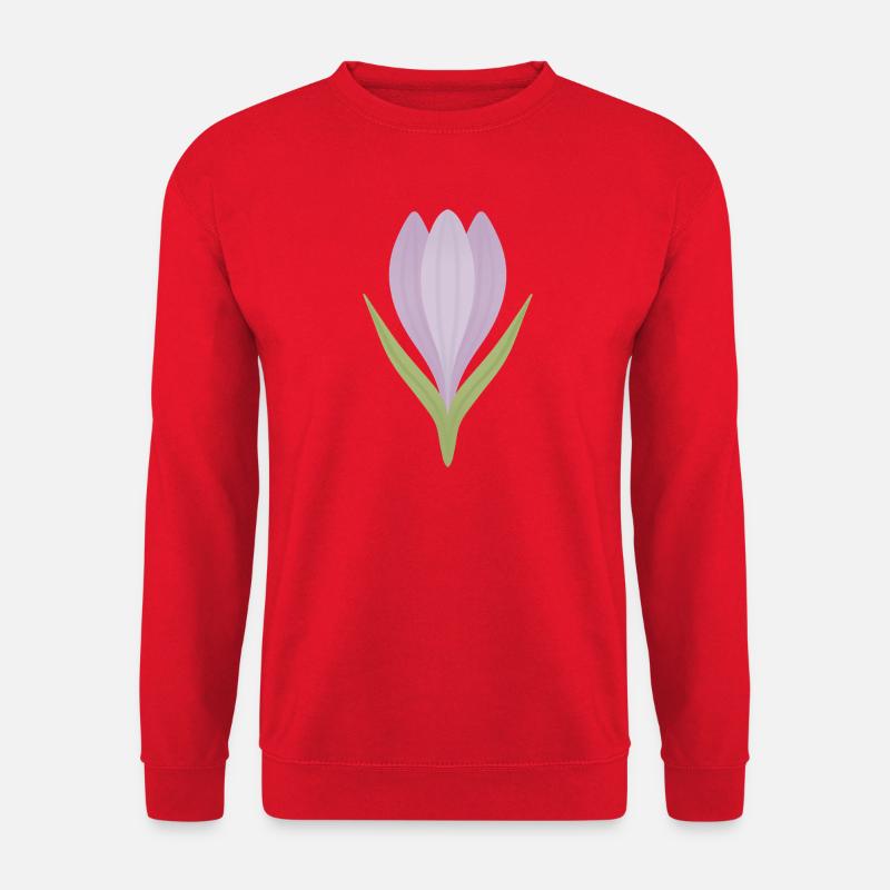Lilac Crocus Bloom Illustration - Unisex Sweatshirt - red