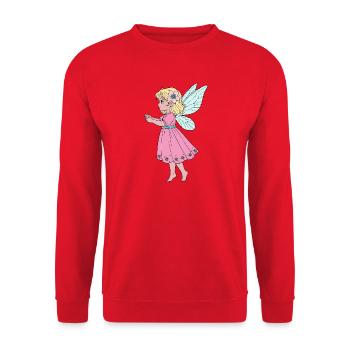 Cute Fairy in Pink Dress - Unisex Sweatshirt - red - Front - Alina (178cm) & Michal (187cm)