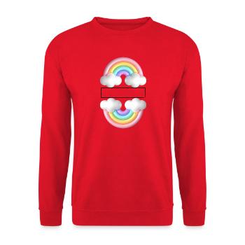 Regenbogen - Unisex Pullover - Rot - Vorne - Alina (178cm) & Michal (187cm)