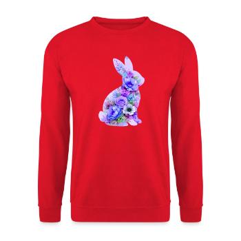 Bunny Pastel Flowers - Unisex Sweatshirt - red - Front - Alina (178cm) & Michal (187cm)