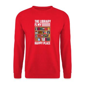 Book Reading Library Librarian Bookaholic Read - Unisex Sweatshirt - red - Front - Alina (178cm) & Michal (187cm)