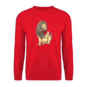 Tasse à café Lion - Sweat-shirt Unisexe - rouge - Devant - Alina (178cm) & Michal (187cm)
