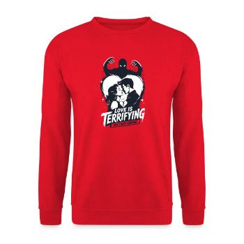Love Is Terrifying Horror - Unisex Sweatshirt - red - Front - Alina (178cm) & Michal (187cm)