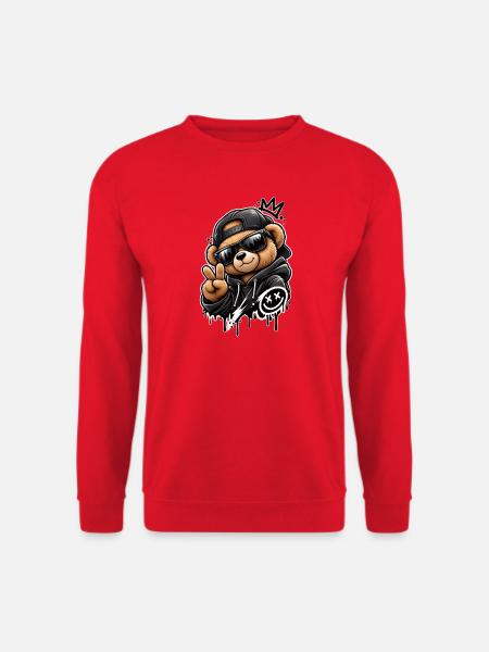 Graffiti Panda König Hoodie - Unisex Pullover - Rot
