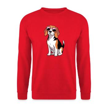Beagle Dog portant des lunettes de soleil - Sweat-shirt Unisexe - rouge - Devant - Alina (178cm) & Michal (187cm)
