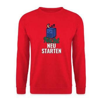 T-Shirt für Sysadmin – Nicht neu starten - Unisex Pullover - Rot - Vorne - Alina (178cm) & Michal (187cm)