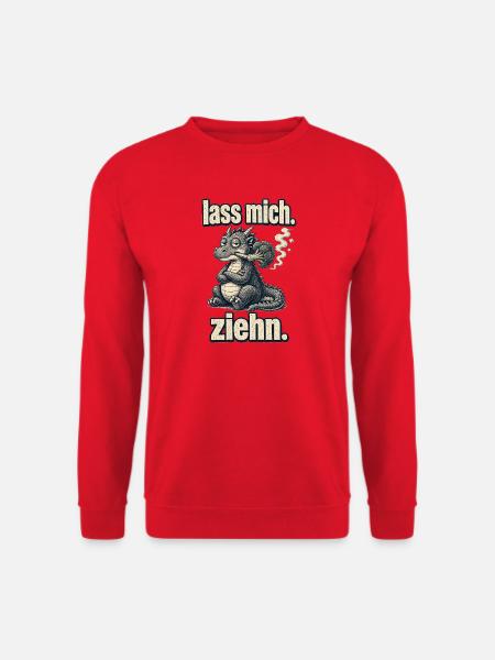 Drache mag Brokkoli – Comic-Stil - Unisex Pullover - Rot