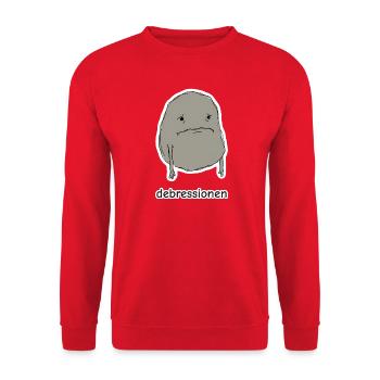 debressionen – Blob Meme - Unisex Pullover - Rot - Vorne - Alina (178cm) & Michal (187cm)