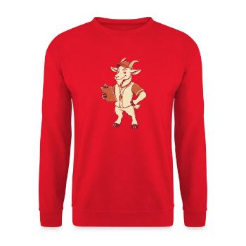 Baseball Trainer Ziege Klemmbrett Chef der Bank - Unisex Pullover - Rot - Vorne - Alina (178cm) & Michal (187cm)