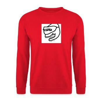 hehe - Unisex Pullover - Rot - Vorne - Alina (178cm) & Michal (187cm)
