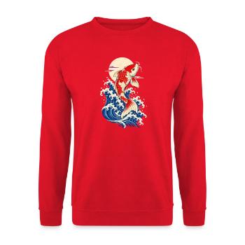 Koi-fische Japanische Koi-fische Koi-karpfen - Unisex Pullover - Rot - Vorne - Alina (178cm) & Michal (187cm)