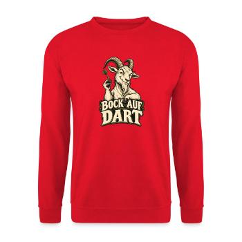 Bock auf Dart - Unisex Pullover - Rot - Vorne - Alina (178cm) & Michal (187cm)