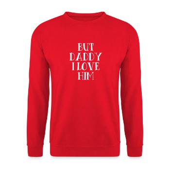 But Daddy I Love Him - Lyrics - Unisex Pullover - Rot - Vorne - Alina (178cm) & Michal (187cm)
