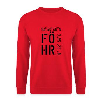 Föhr-Koordinaten - Unisex Pullover - Rot - Vorne - Alina (178cm) & Michal (187cm)