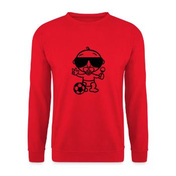 Fußball, Baby! - Unisex Pullover - Rot - Vorne - Alina (178cm) & Michal (187cm)