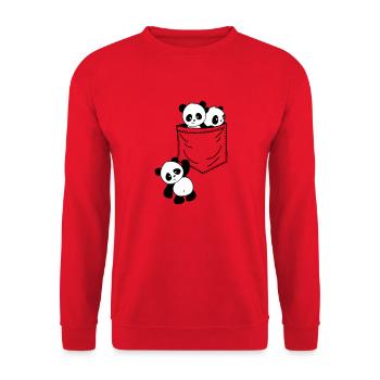 Panda pocket - Unisex Sweatshirt - red - Front - Alina (178cm) & Michal (187cm)