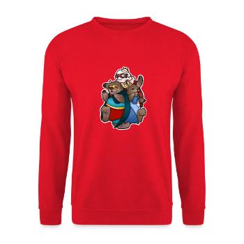 TAZZ TALKS | Fourronneurs - Sweat-shirt Unisexe - rouge - Devant - Alina (178cm) & Michal (187cm)