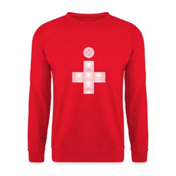 Croix avec des points beau style graphique - Sweat-shirt Unisexe - rouge - Devant - Alina (178cm) & Michal (187cm)