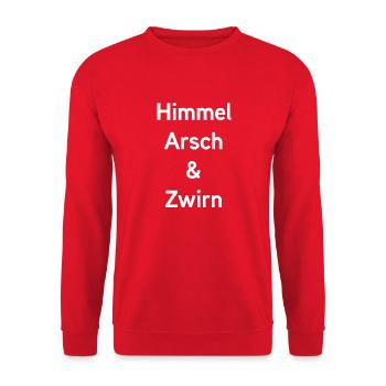 himmel arsch & zwirn - Unisex Pullover - Rot - Vorne - Alina (178cm) & Michal (187cm)