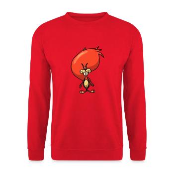 Comic Eichhörnchen - Unisex Pullover - Rot - Vorne - Alina (178cm) & Michal (187cm)