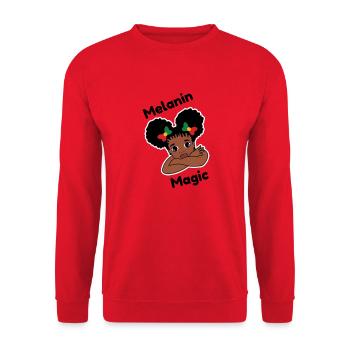 Black Girl Magic, Black Girl Art Melanin Magic - Unisex Sweatshirt - red - Front - Alina (178cm) & Michal (187cm)