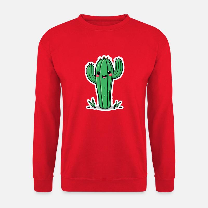 GLÜCKLICHER KAKTUS - Unisex Pullover - Rot