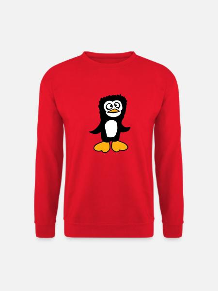 Pinguino sembra confuso stupido divertente smorfia sguardo - Felpa unisex - rosso